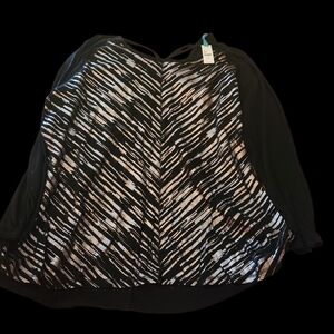 Chic Black and White Striped Active Wear Top By Livi